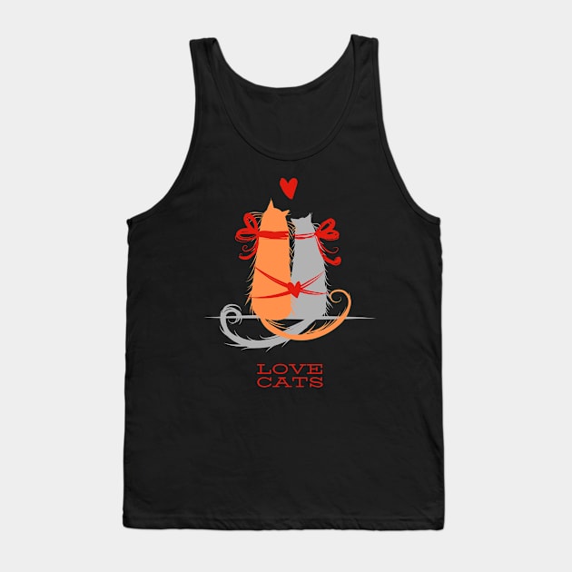 Valentine's Day Love Cats Lovecats Tank Top by nathalieaynie